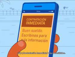 Ilustración de celular en el que se lee "Contratación Inmediata"