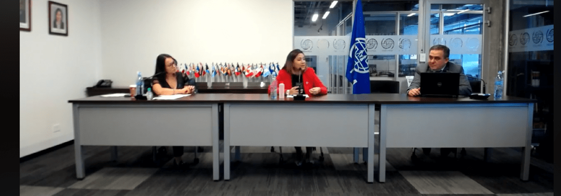 Representatives of the General Directorate of Migration and Aliens, IOM Costa Rica and the Judicial Investigative Organization share the panel